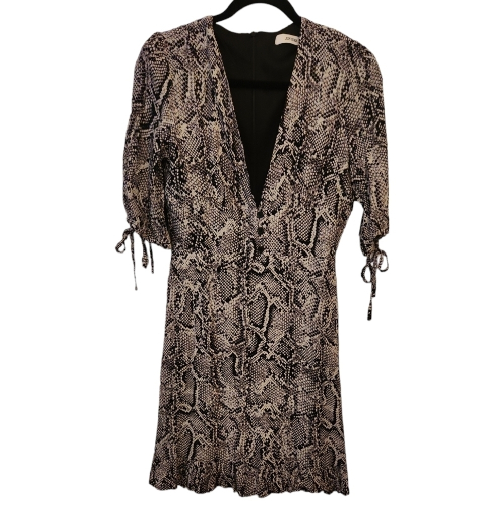 NWT Just Fab Women's Snakeskin Print Black and White Dress Size S